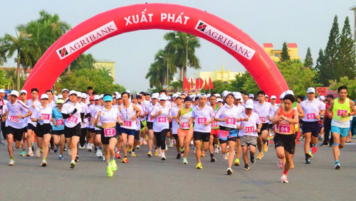 Các VĐV phường An Khê tham gia nội dung Đại hội TDTT xuất phát thi đấu