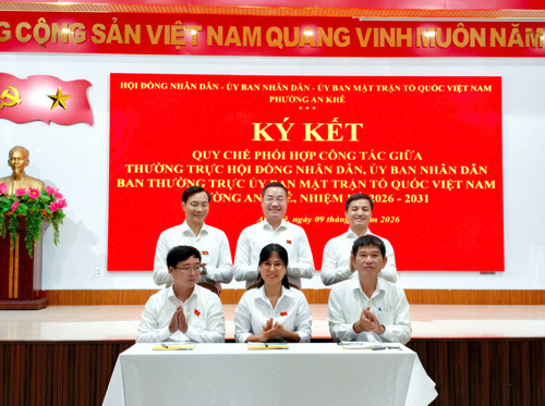 Ký kết Quy chế phối hợp công tác giữa HĐND - UBND - UBMTTQVN phường