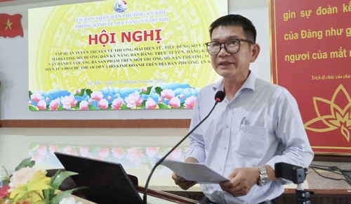 Đồng chí Tào Hùng – Phó chủ tịch TT UBND phường An Khê phát biểu khai mạc